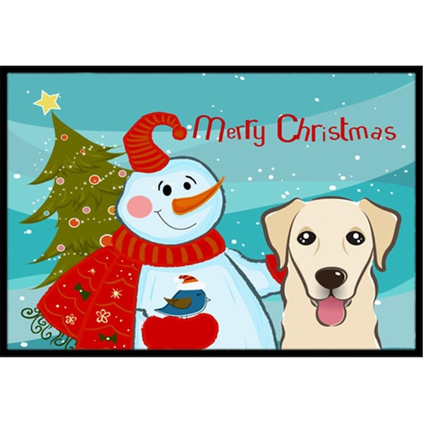 Carolines Treasures Carolines Treasures BB1872JMAT Snowman With Golden Retriever Indoor & Outdoor Mat; 24 x 36 in. BB1872JMAT - main